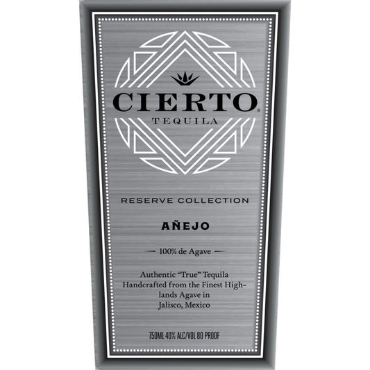 Cierto Tequila Reserve Collection Anejo 80 - 750ML - Front Label