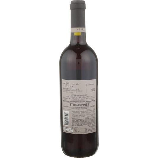 Vespa Primitivo Il Bruno Dei Vespa Salento 2023 - 750ML - Back