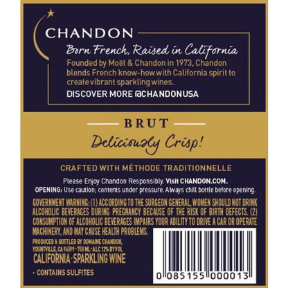 Chandon Brut California - 750ML - Back Label