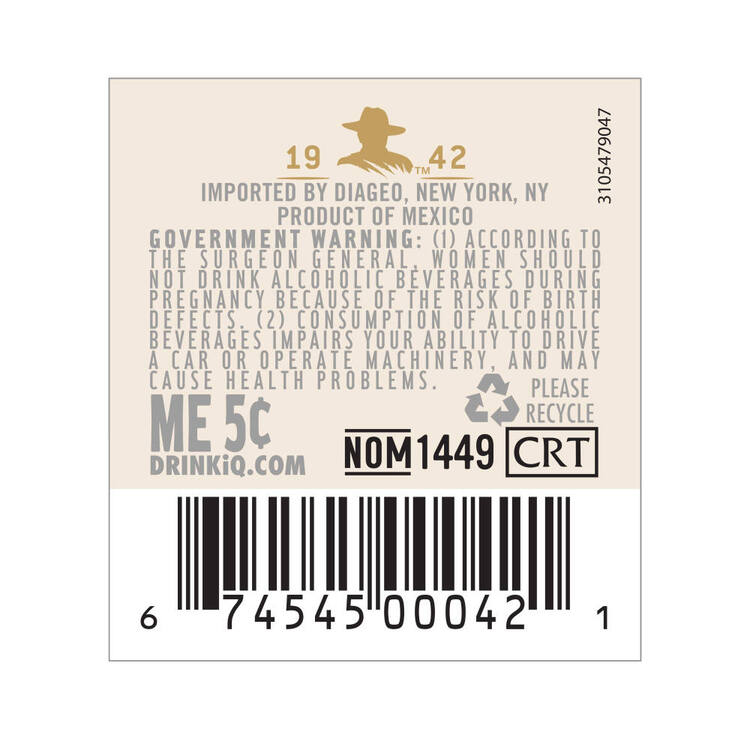 Don Julio Tequila Reposado 80 - 50ML - Back Label
