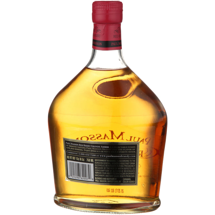 Paul Masson Red Berry Flavored Brandy Grande Amber 54 - 750ML - Back