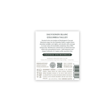 Chateau Ste. Michelle Sauvignon Blanc Columbia Valley - 750ML - Back Label