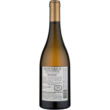 Montirius Vacqueyras Blanc Mineral 2021 - 750ML - Back