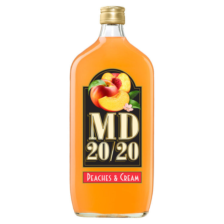 Md 20/20 Peaches & Cream Flavored Wine - 375ML - Front