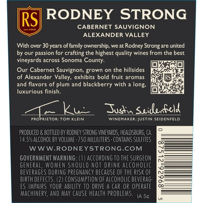 Rodney Strong Cabernet Sauvignon Alexander Valley 2021 - 750ML