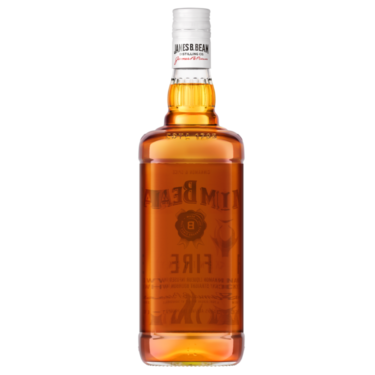 Jim Beam Cinnamon Flavored Whiskey Kentucky Fire 65 - 1.0L - Back