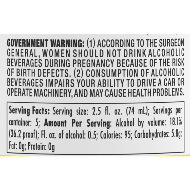 Ketel One Cocktail Martini Lemon Drop Martini Collection 36.2 - 375ML - Back Label