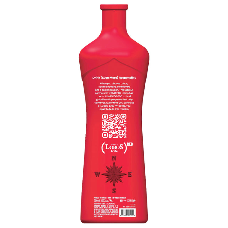 Lobos 1707 Tequila Reposado Red 80 - 750ML - Back