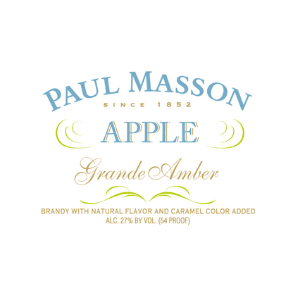 Paul Masson Apple Flavored Brandy Grande Amber 54 - 1.75L - Front Label