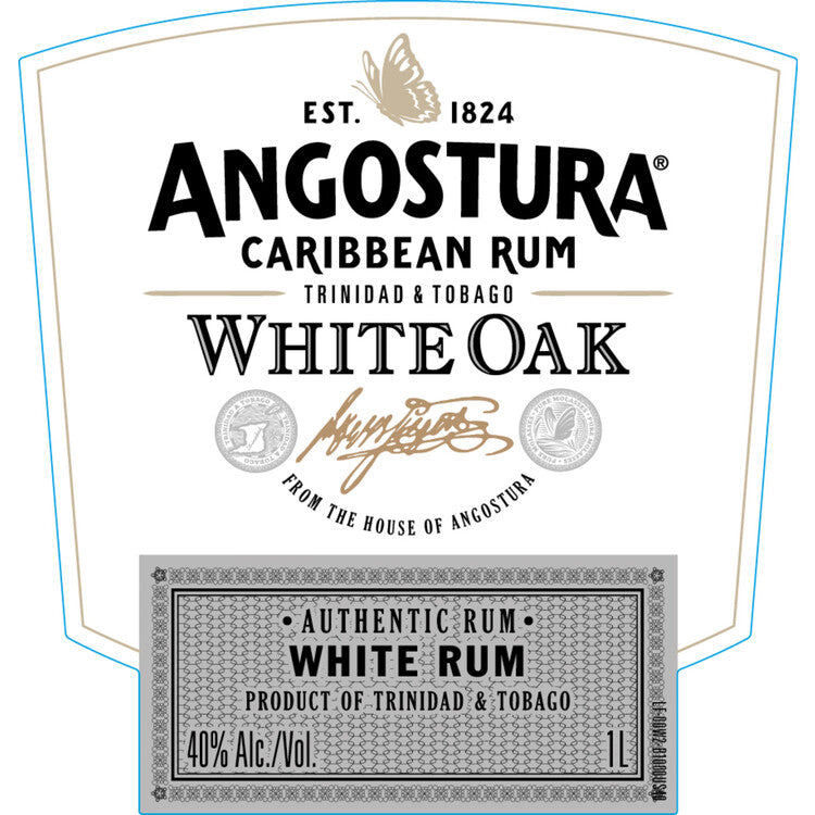 Angostura Light Rum White Oak 80 - 1.0L - Front Label
