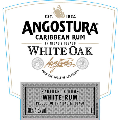 Angostura Light Rum White Oak 80 - 1.0L - Front Label