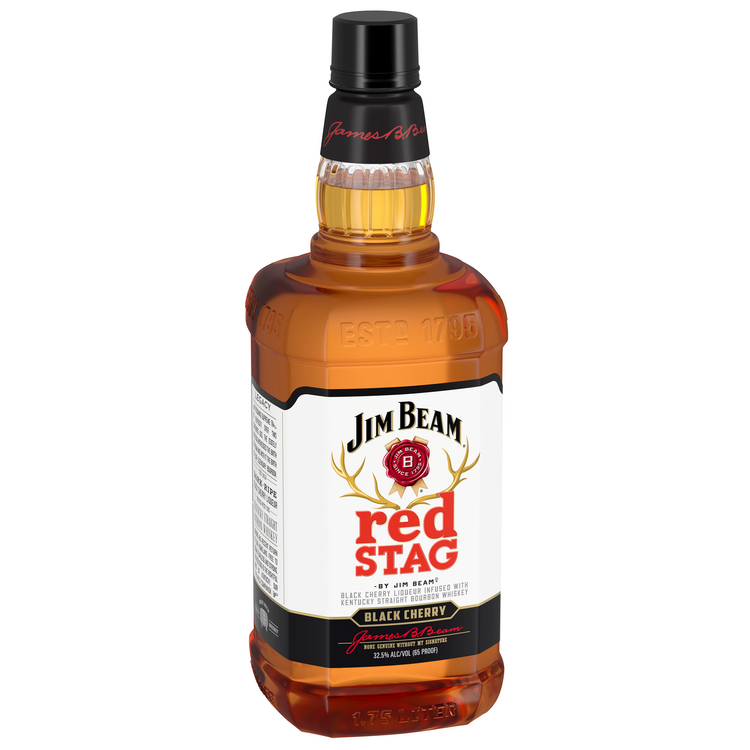 Jim Beam Red Stag Black Cherry Infused Straight Bourbon 65 - 1.75L - Front Label