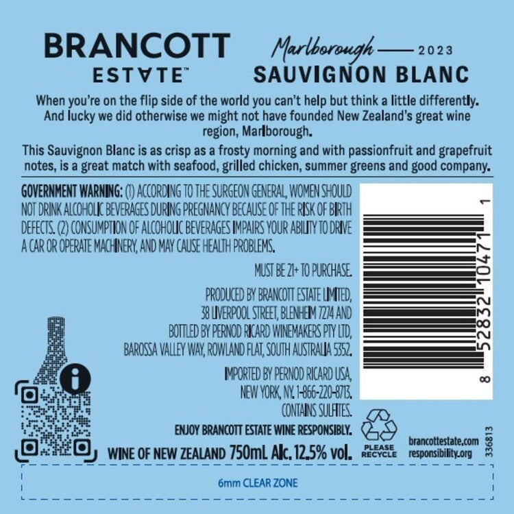 Brancott Estate Sauvignon Blanc Marlborough - 750ML