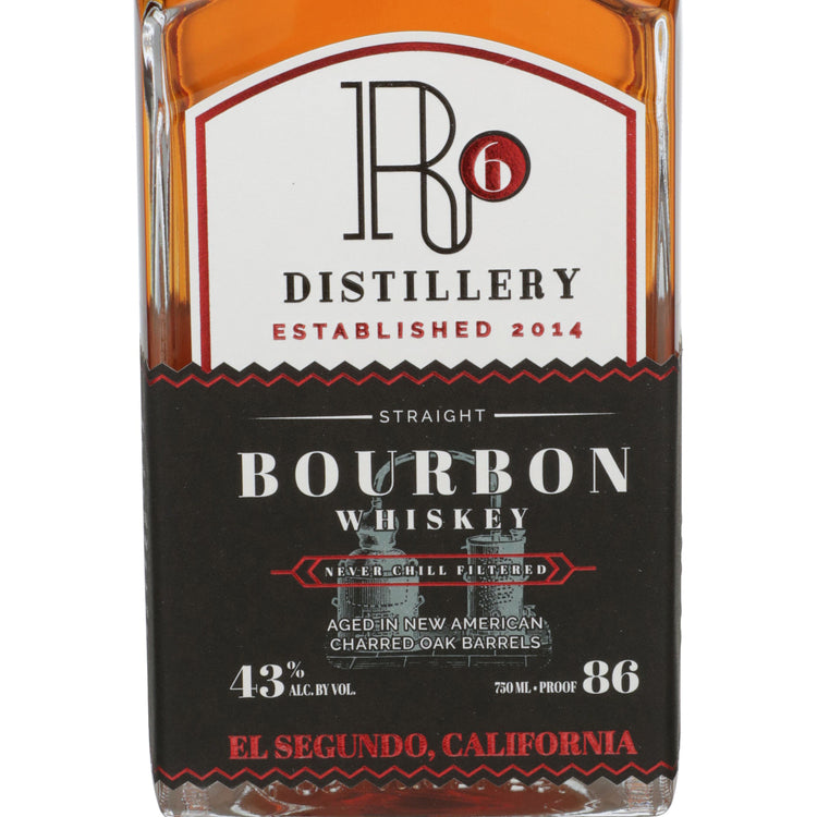 R6 Distillery Straight Bourbon Whiskey 86 - 750ML - Front Label