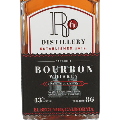 R6 Distillery Straight Bourbon Whiskey 86 - 750ML - Front Label
