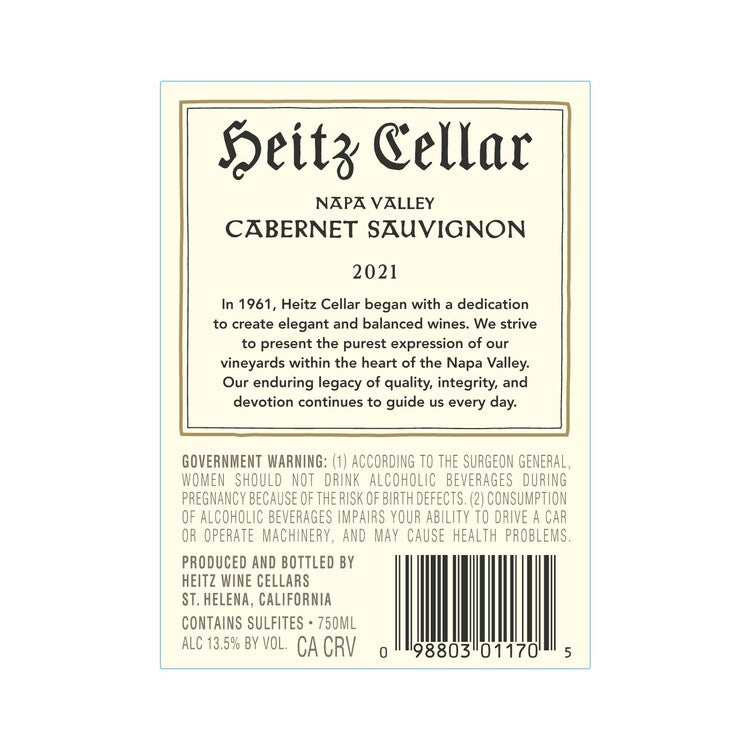 Heitz Cellar Cabernet Sauvignon Napa Valley 2021 - 750ML