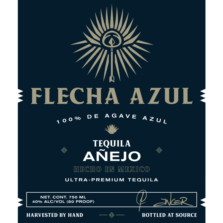 Flecha Azul Tequila Anejo 80 - 750ML - Front Label