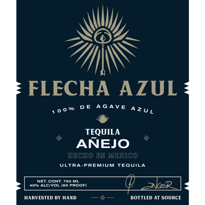 Flecha Azul Tequila Anejo 80 - 750ML - Front Label