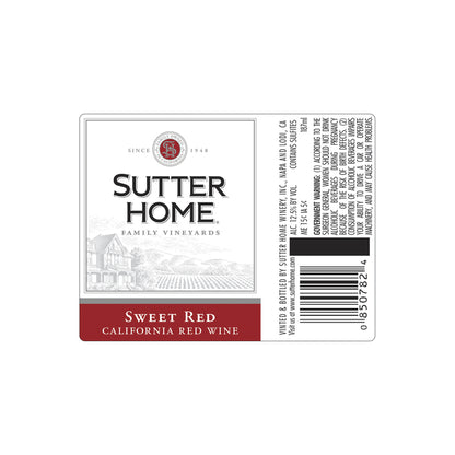 Sutter Home Sweet Red California - 187ML - Front Label