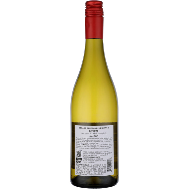 Gerard Bertrand Chardonnay An 940 Heritage Pays D'Oc 2023 - 750ML - Back