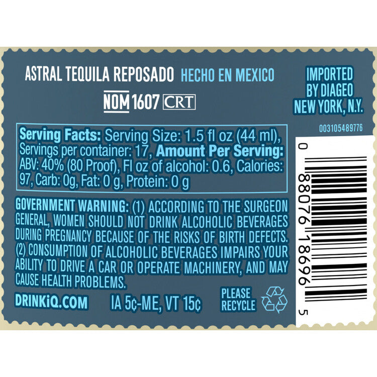 Astral Tequila Reposado 80 - 750ML