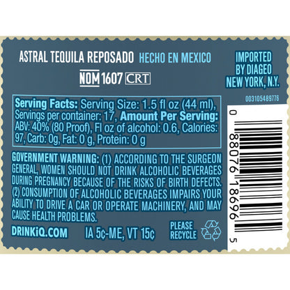 Astral Tequila Reposado 80 - 750ML