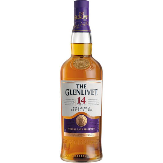 The Glenlivet Single Malt Scotch Cognac Cask Selection 14 Yr 80 With C - 750ML - Front