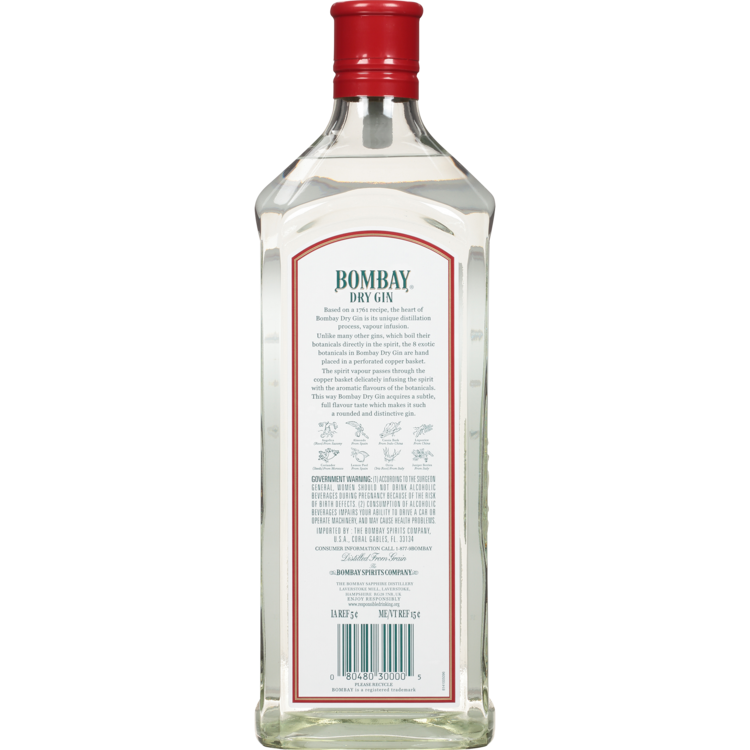 Bombay London Dry Gin 86 - 1.75L - Back