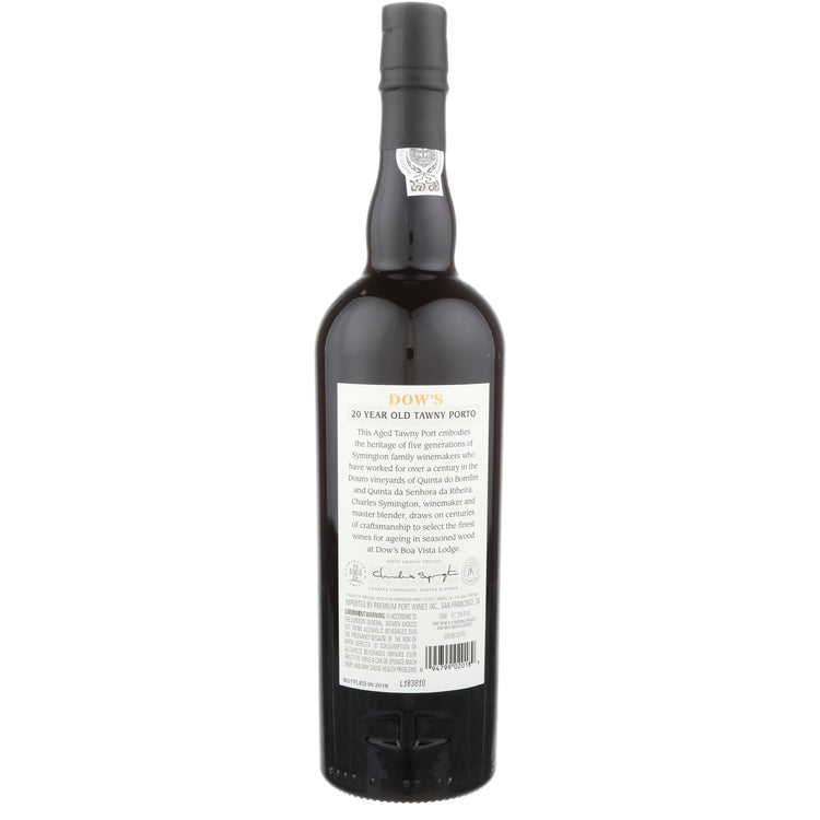 Dow's Porto Tawny 20 Yr - 750ML - Back