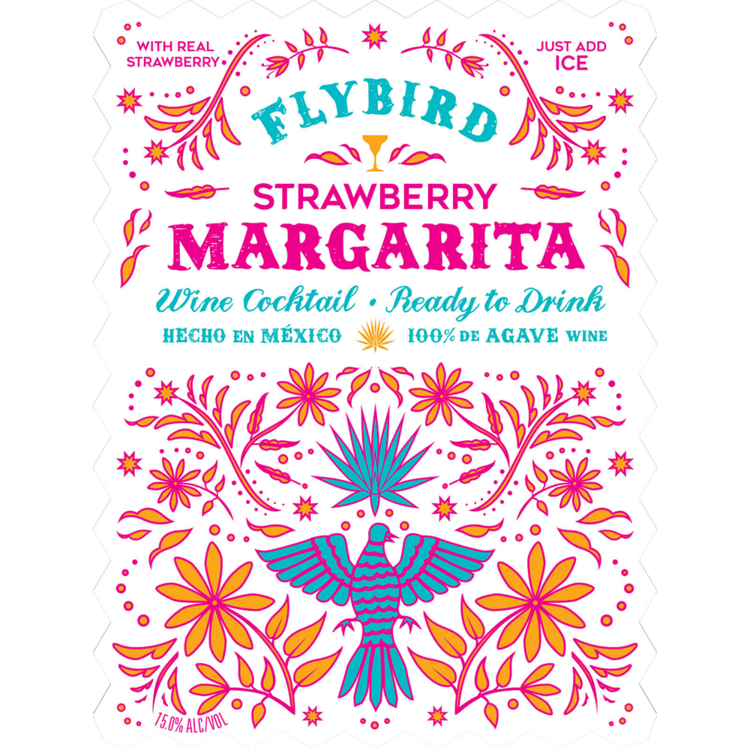 Flybird Strawberry Margarita Wine Based Cocktail - 750ML - Front Label