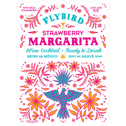 Flybird Strawberry Margarita Wine Based Cocktail - 750ML - Front Label