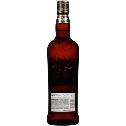 Dewar's Blended Scotch Double Aged 1st Fill Bourbon Casks 12 Yr 80 - 750ML - Back