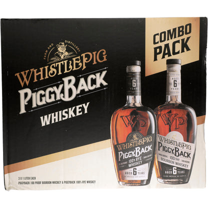 Whistlepig Piggyback In New American Oak Barrels Combo 3 Each Rye 6 Yr - 1.0L