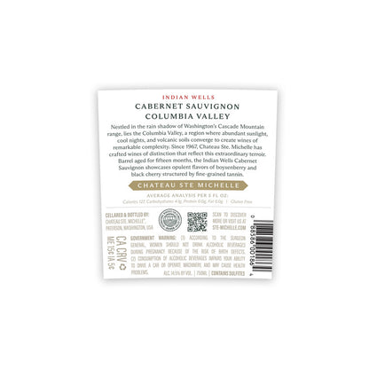 Chateau Ste. Michelle Cabernet Sauvignon Indian Wells Columbia Valley - 750ML - Back Label