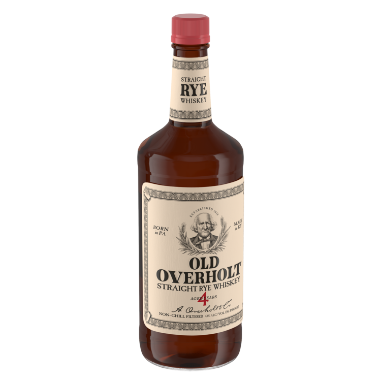 Old Overholt Straight Rye Whiskey 4 Yr 86 - 1.0L - Front Label