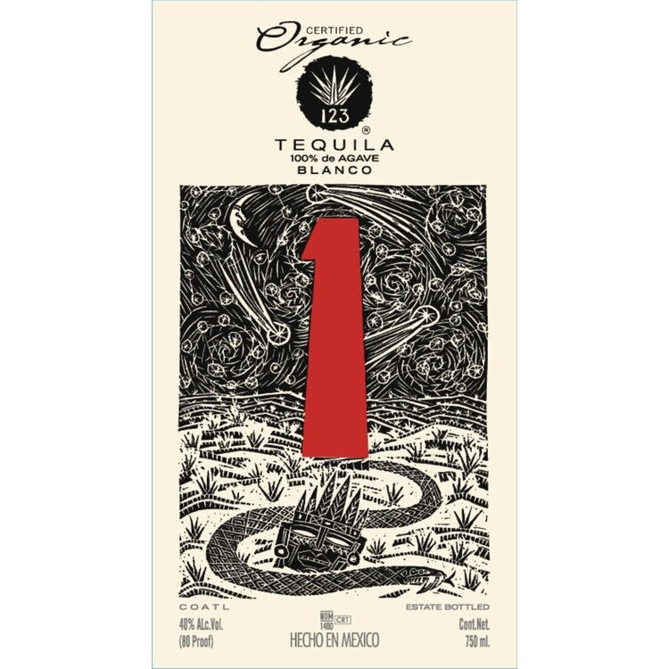 123 Tequila Blanco 1 80 - 750ML - Front Label