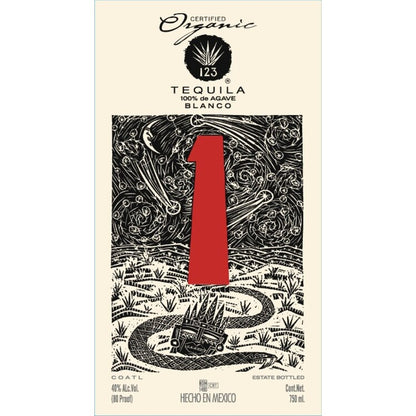 123 Tequila Blanco 1 80 - 750ML - Front Label