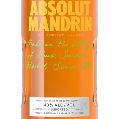 Absolut Orange Flavored Vodka Mandrin 80 - 1.75L - Front Label