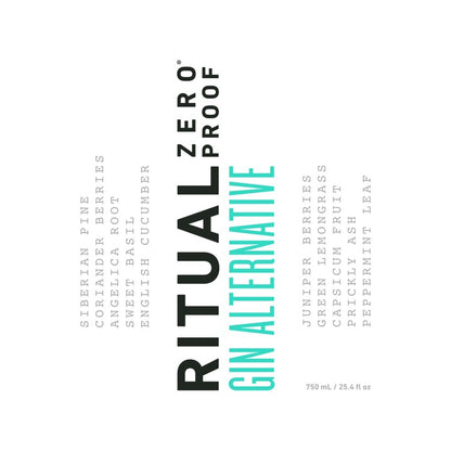 Ritual Zero Proof Gin Alternative Non-Alcoholic Spirit - 750ML - Front Label