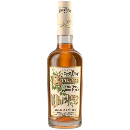 Nelson's Green Brier Tennessee Whiskey Hand Made Sour Mash 91 - 375ML - Front
