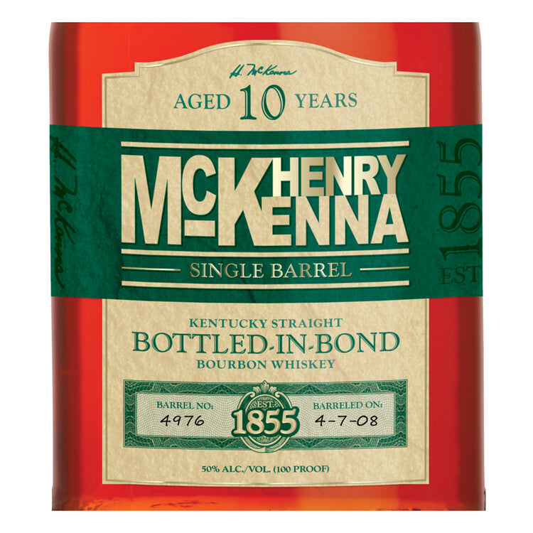 Henry Mckenna Straight Bourbon Single Barrel Bottled In Bond 10 Yr 100 - 750ML - Front Label