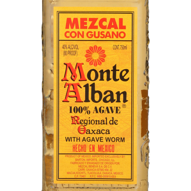 Monte Alban Mezcal Con Gusano 80 - 750ML - Front Label