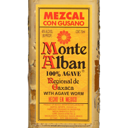 Monte Alban Mezcal Con Gusano 80 - 750ML - Front Label