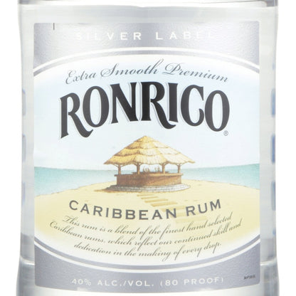 Ronrico Light Rum Silver Label 80 - 1.75L - Front Label