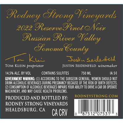 Rodney Strong Pinot Noir Reserve Russian River Valley 2022 - 750ML