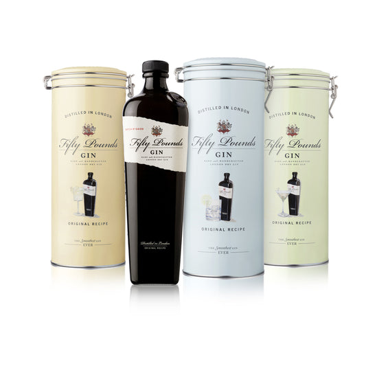 Fifty Pounds London Dry Gin Rare & Handcrafted 87 W/ Gift Tin - 750ML - Front
