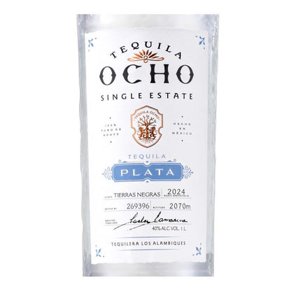 Tequila Ocho Tequila Plata Single Estate Corralillos 80 - 1.0L - Front Label