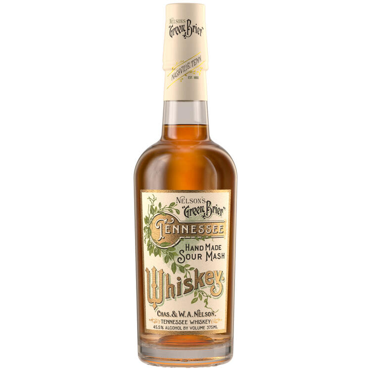 Nelson's Green Brier Tennessee Whiskey Hand Made Sour Mash 91 - 375ML - Front