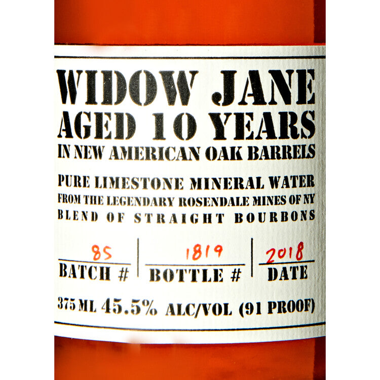 Widow Jane Bourbon 10 Yr 91 - 375ML - Front Label