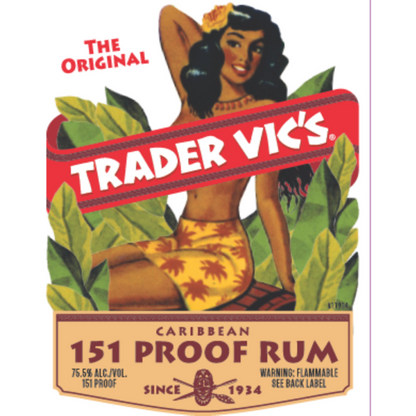 Trader Vic's Overproof Rum 151 - 750ML - Front Label